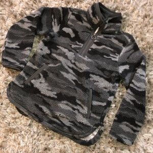Fuzzy camo sweatshirt